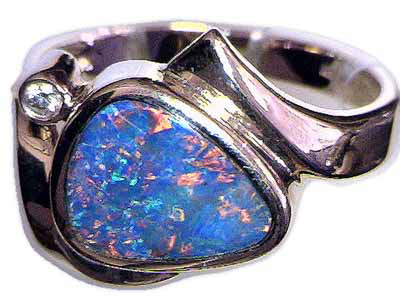 Black opal ring