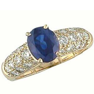 pave diamond and sapphire ring